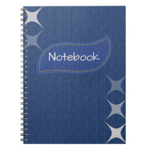 Blaue Jeans genähtes Notizbuch Spiralnotizbuch Notizblock