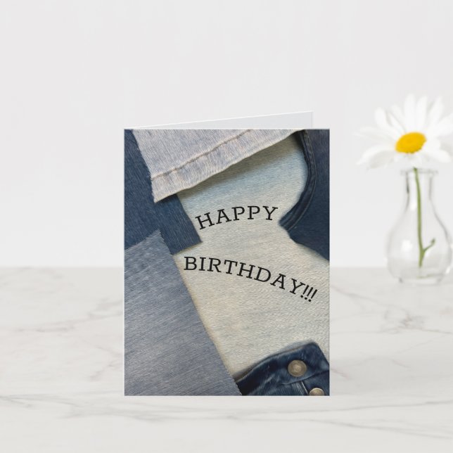 BLAUE JEANS, JEANS TRAGEN LÄSSIGEN SPASS KARTE (Kleine Pflanze)