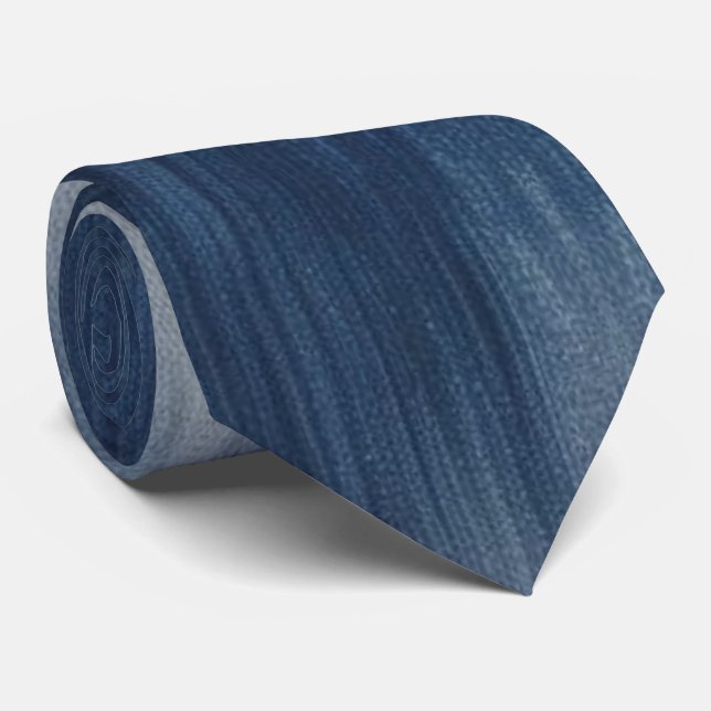 Blaue Jeans Krawatte (Gerollt)