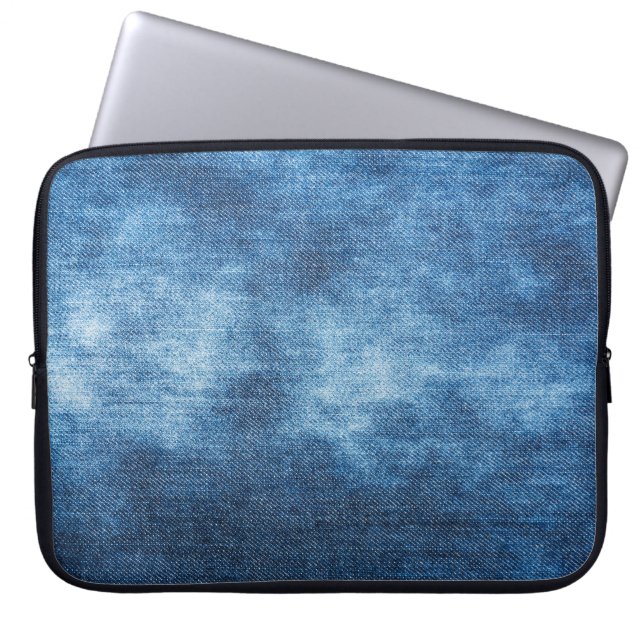 Blaue Jeans Laptopschutzhülle (Vorderseite)