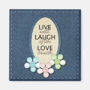 Blaue Jeans leben Lachen-Liebe-Magnet Magnet