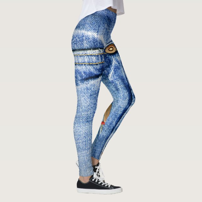 Blaue Jeans-Leggings Leggings (Rechts)