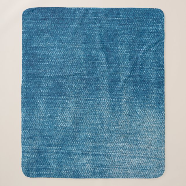 Blaue Jeans nahe sich. Blauer Denim Jean Sherpadecke (Vorderseite)
