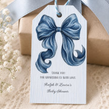 Blaue Jeans Schleife Baby Shower