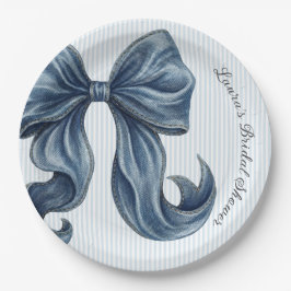 Blaue Jeans Schleife Brautparty Pappteller