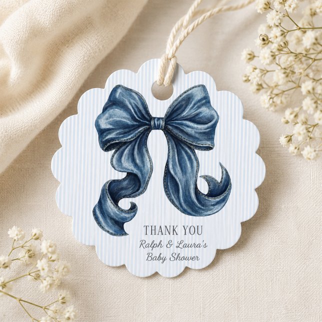 Blaue Jeans-Schleife  Geschenkanhänger (Von Creator hochgeladen)