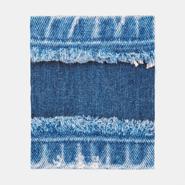 Blaue Jeans-Stofftextur Fleecedecke (Vorderseite)