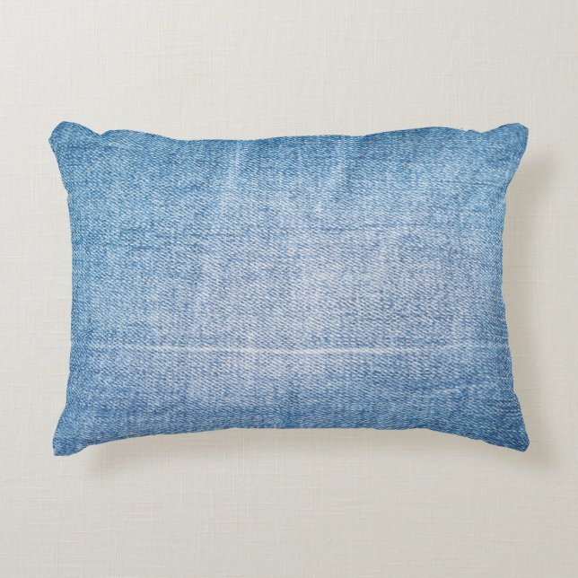 Blaue Jeans-Textur Dekokissen (Vorderseite)