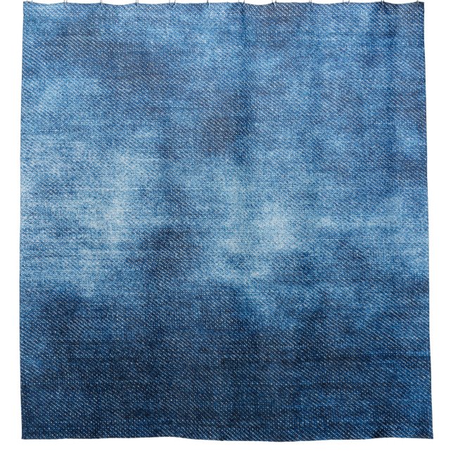 Blaue Jeans-Textur Duschvorhang (Vorderseite)