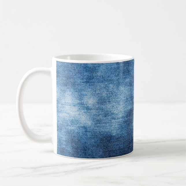 Blaue Jeans-Textur Kaffeetasse (Links)