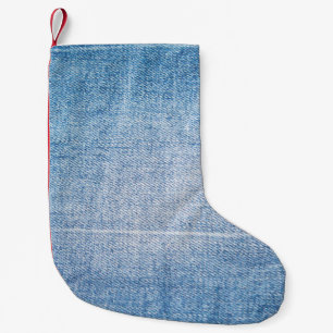 Blaue Jeans-Textur Kleiner Weihnachtsstrumpf