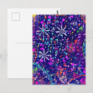 Blaue Jubiläums-Abstraktkunst  Postkarte