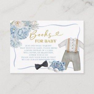 Blaue Jungenkleidung Baby Shower Bücher für Baby Begleitkarte