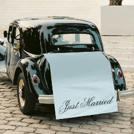 Blaue "Just Married" Stoff Auto Hochzeitsbanner Sc Wandteppich