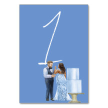 Blaue Juwel Hochzeitsempfang Tischnummer