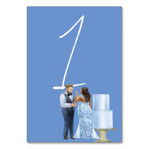 Blaue Juwel  Hochzeitsempfang Tischnummer