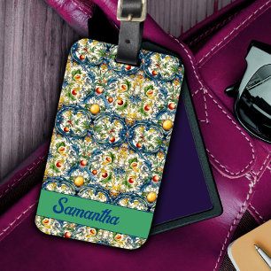 Blaue Kacheln aus sizilianischem Mittelmeer Gepäckanhänger