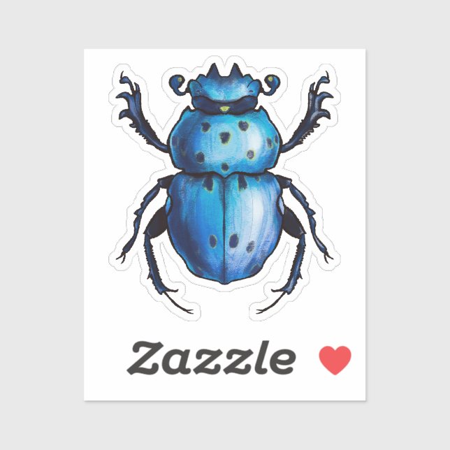 Blaue Käfer Art Entomologie Insekt Aufkleber (Blatt)