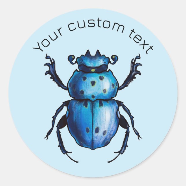Blaue Käfer - Skarab Art - Insektenlover Entomolog Runder Aufkleber (Vorderseite)