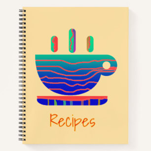 Blaue Kaffeepause Rezepte Creme Notizbuch