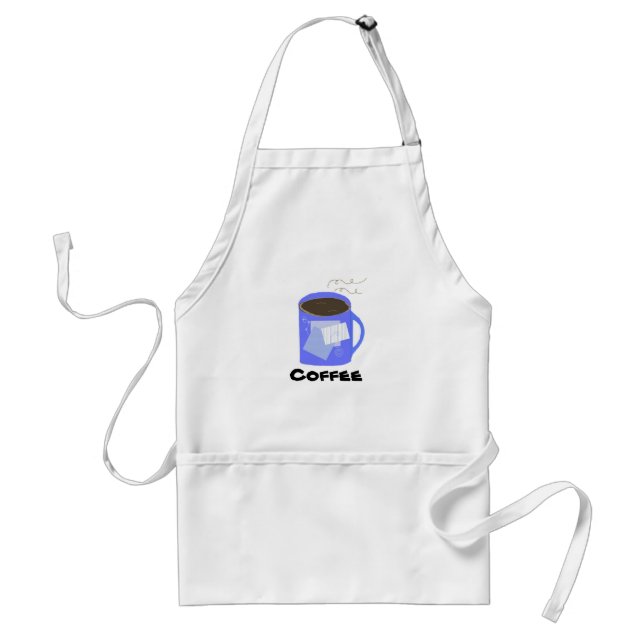 Blaue Kaffeetasse Schürze (Vorne)