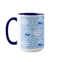Blaue Kaffeetassen-Affirmationen-Tasse