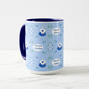 Blaue Kaffeetassen-Affirmationen-Tasse Tasse