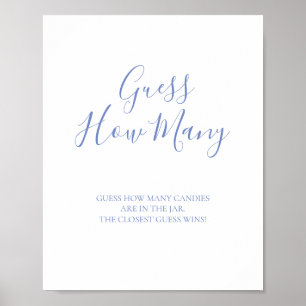 Blaue Kalligrafie Schätzung Wie viele Kisses Poste Poster