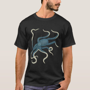 Blaue Kappen-Tintenfisch Kunst Design T-Shirt