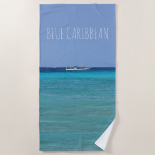 Blaue Karibik (ohne Text) Strandtuch