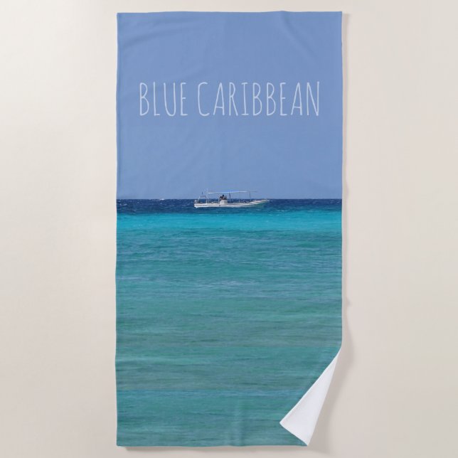 Blaue Karibik (ohne Text) Strandtuch (Vorderseite)