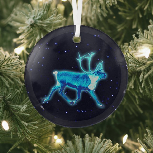 Blaue Karibik (Reindeer) Ornament Aus Glas (InSitu)