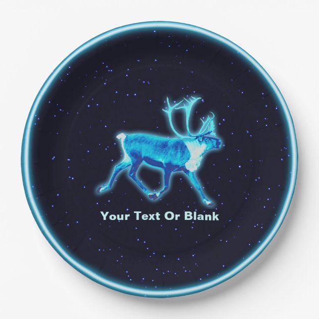 Blaue Karibik (Reindeer) Pappteller (Vorderseite)