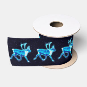 Blaue Karibik (Reindeer) Satinband