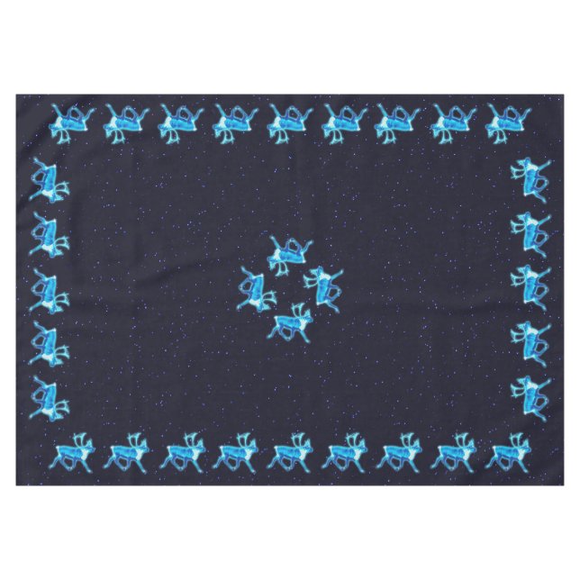 Blaue Karibik (Reindeer) Tischdecke (Vorderseite (Horizontal))