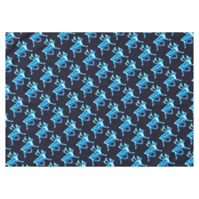 Blaue Karibik (Reindeer) Tischdecke (Vorderseite (Horizontal))