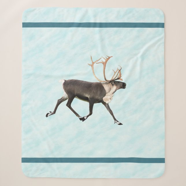 Blaue Karibik (Rentier) auf Schnee Sherpadecke (Vorderseite)