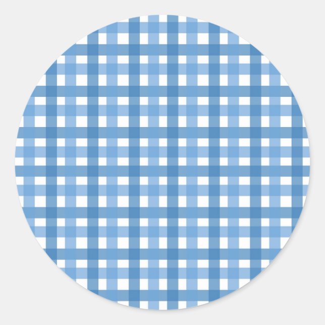 Blaue Karierte Aufkleber/Umschlag Aufkleber (Vorderseite)