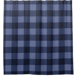 Blaue Karierte Quadrate Karo Duschvorhang