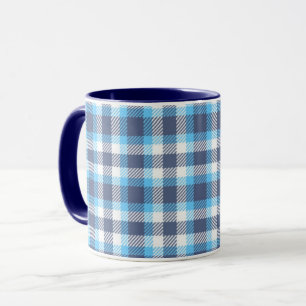 Blaue Karierte Tasse