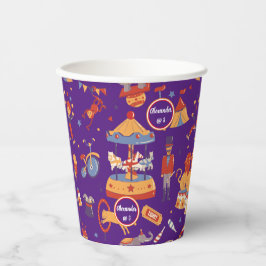 Blaue Karnevalskinder’ Birthday Circus Pattern Clo Pappbecher