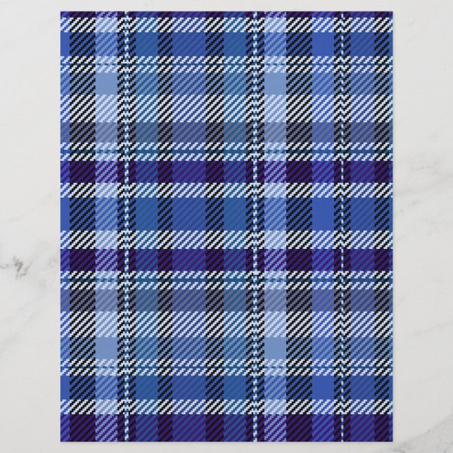 Blaue Karo-Massenware Scrapbook-Papier Seiten (Vorne)