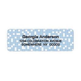 Blaue Karo-Muster-Rücksendeadresse
