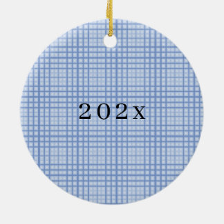 Blaue Karo-Weihnachtsdekoration Keramik Ornament