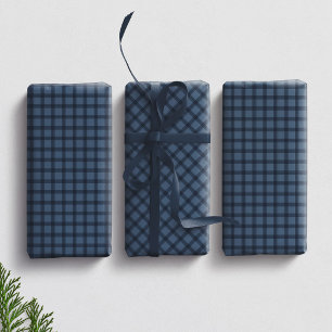 Blaue Karos einfache präppy Karo-Koordination Geschenkpapier Set