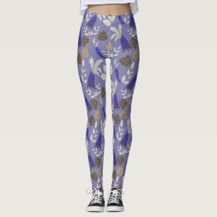 Blaue Karotten und Nüsse Muster Leggings
