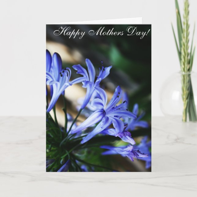 Blaue Karte der Wildblume-Mutter Tages (Vorderseite)