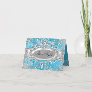 Blaue Karte Prinzessin-Winter Wonderland Thank You