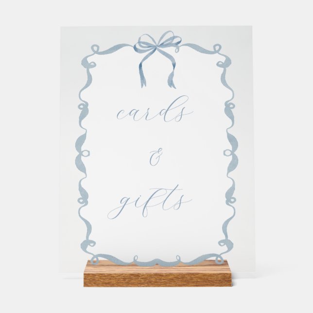 Blaue Karten & Geschenke Schild für Baby- oder Hoc (Vorderseite)