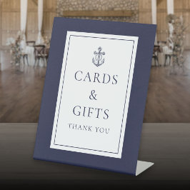 Blaue Karten und Geschenke der Marine Sockelschild